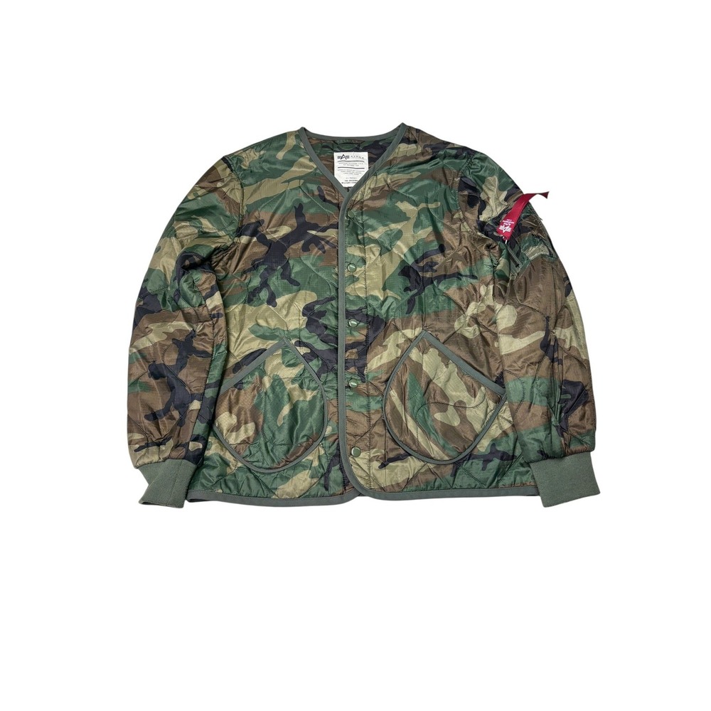 Alpha Industries ALS/92 Camo Field Coat Liner Jacket Mens Medium ALS92 Woodland